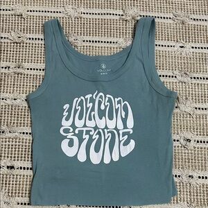 Volcom Women's Blue Tank with White Graphic